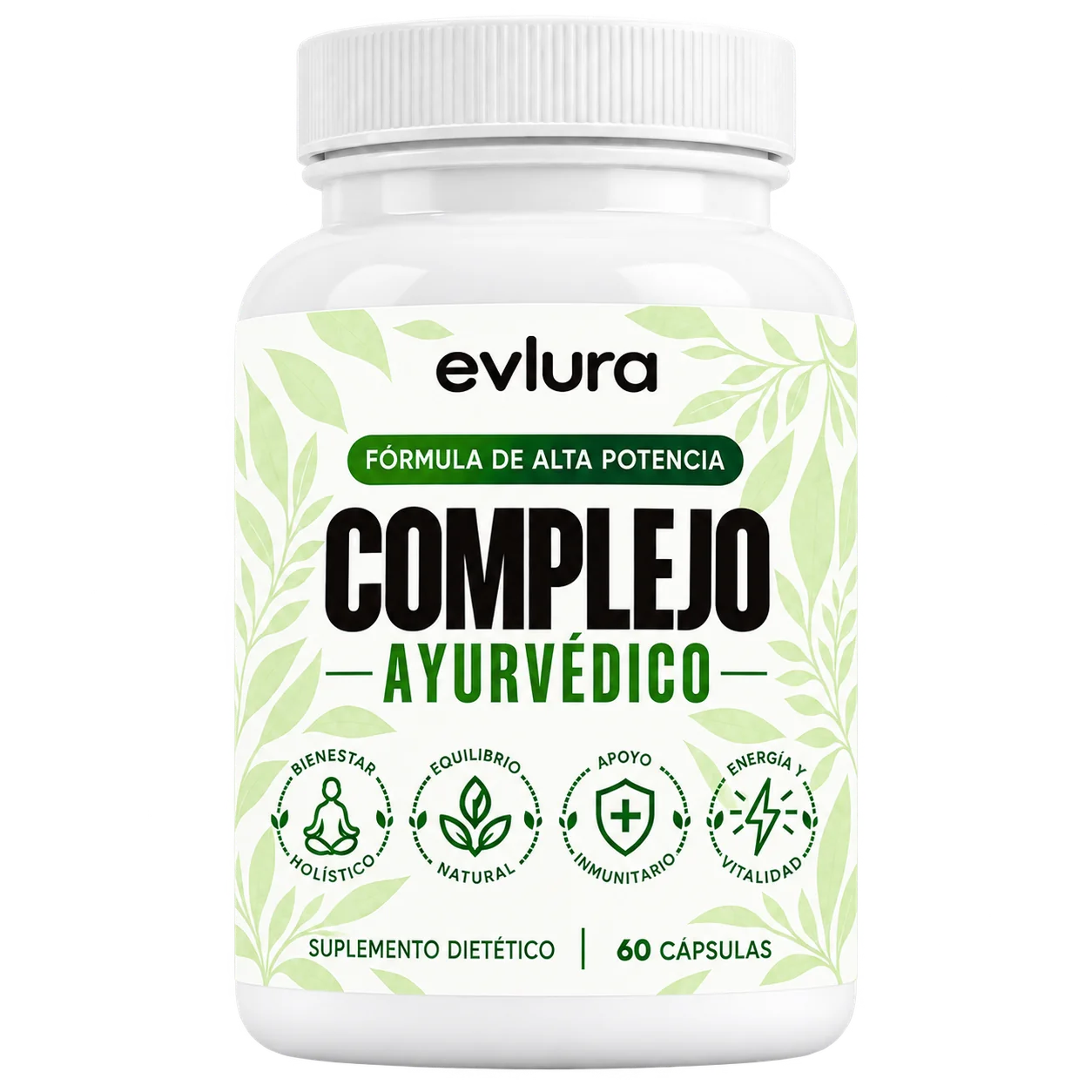 Frasco del Complejo Ayurvédico Evlura