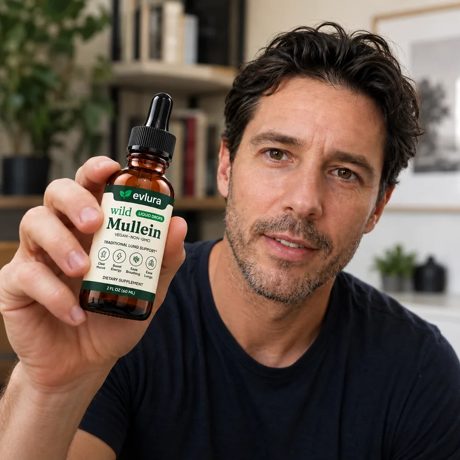 Daniel H., 46 holding Evlura Wild Mullein